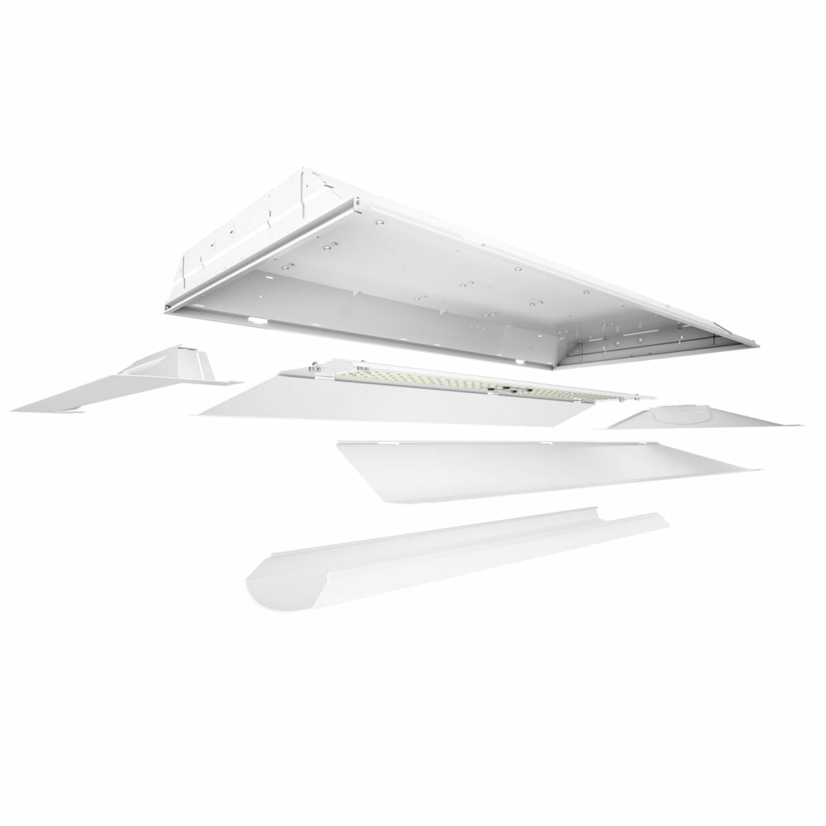 2'x4' Center Basket Retrofit Kit, 2-T8,  3-T8,  4000K, 120-277V, 4200 Lumens, 28 W.