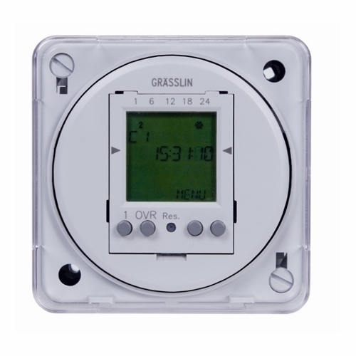The Electronic 24-Hour/7-Day Timer Module, Flush Mount, 16A, 120V, 50/60Hz One Channel Electronic Time Switches are compact 24-Hour/7-Day modules with heavy-duty relay contacts for switching low or line voltage loads. The time switches are applicable for time-of-day control of pumps, fans, heaters, HVAC control circuits, lighting, machinery, and many other types of commercial, industrial, and agricultural equipment.