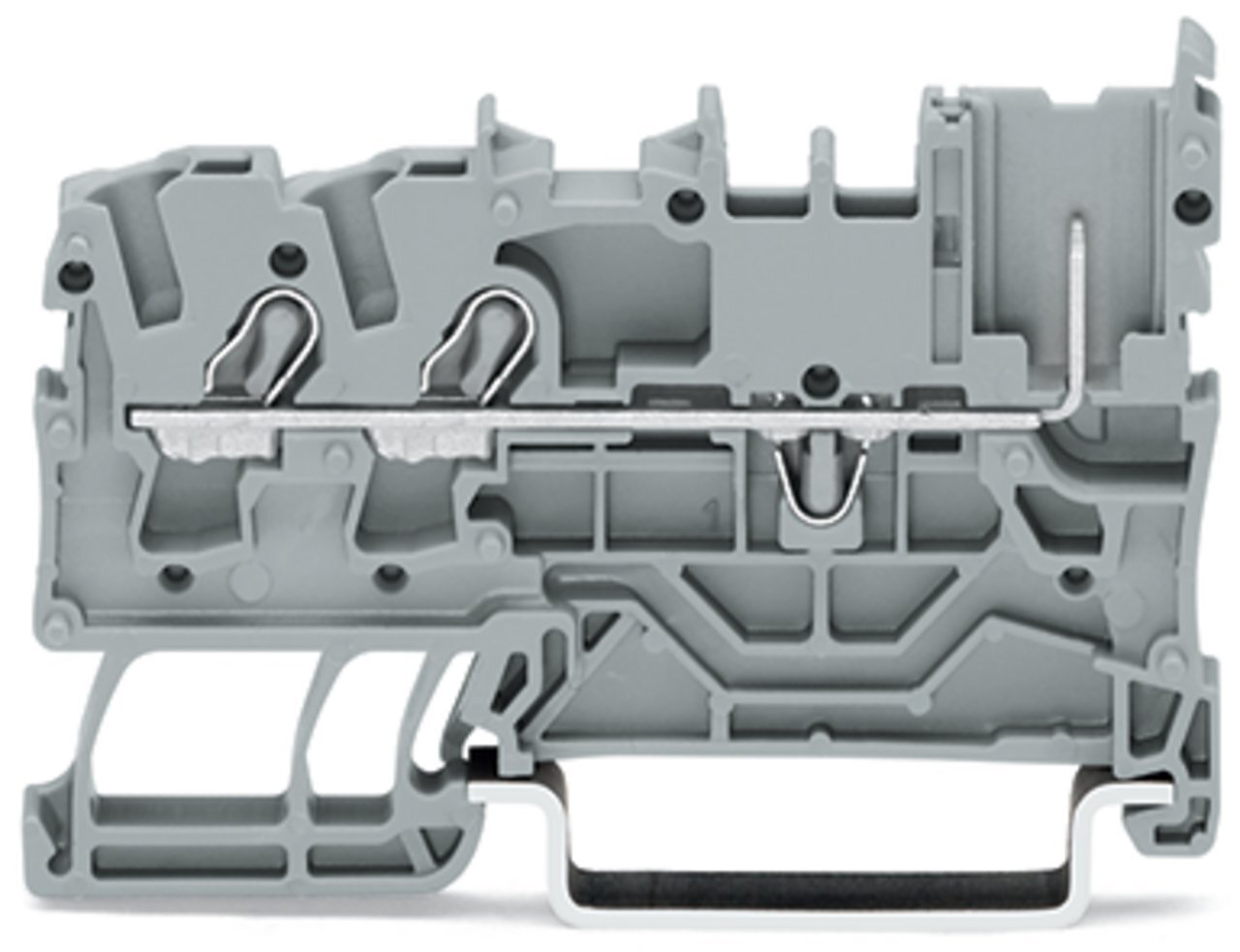 2-conductor/1-pin carrier terminal block; 2.5 mm; for DIN-rail 35 x 15 and 35 x 7.5; Push-in CAGE CLAMP; 2,50 mm; gray