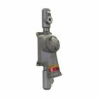 Eaton Crouse-Hinds series BHR interlocked receptacle with switch, 60A, Through feed, Two-wire, three-pole, Brass contacts, Style 2, Copper-free aluminum, Threaded cap, Factory sealed, 1-1/2", 480 Vac