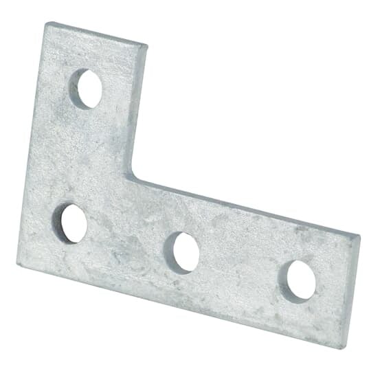 Plate, 90 Degree Corner, Height 3-1/2 Inches, Length 5-3/8 Inches, Hole Diameter 9/16 Inch on 1-7/8 Inch Centers, Steel