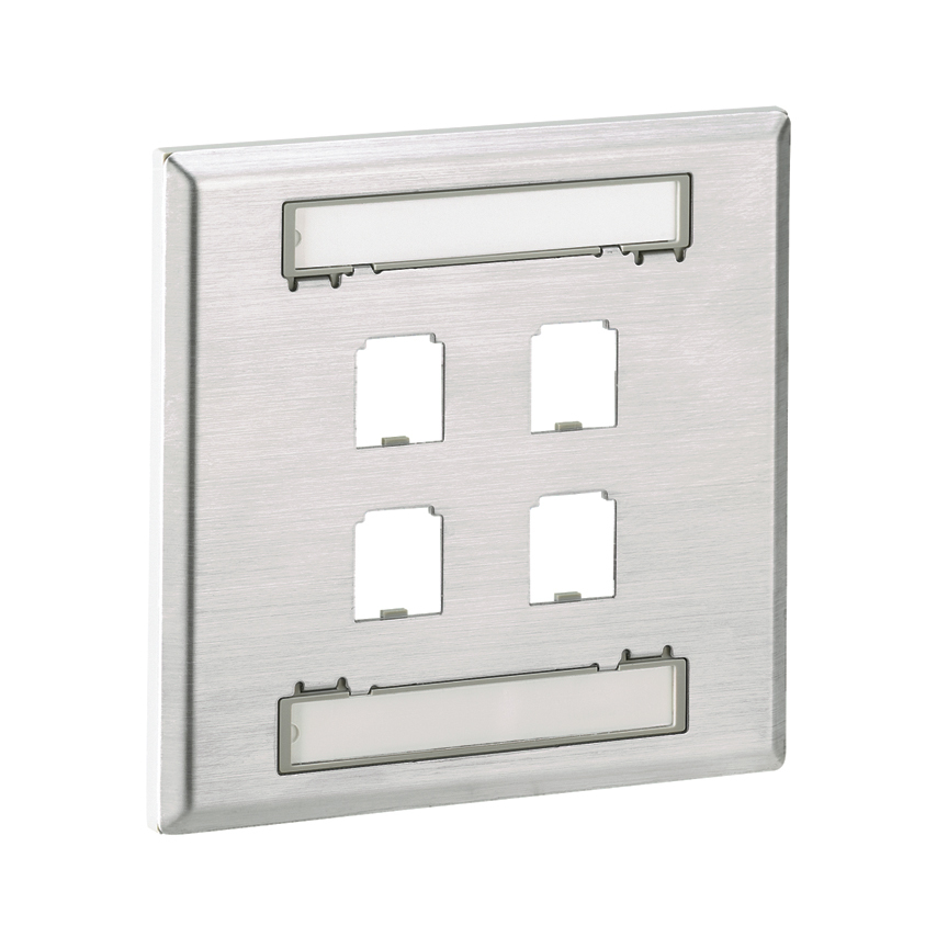 Faceplate, 4 Port, Double Gang, Classic,