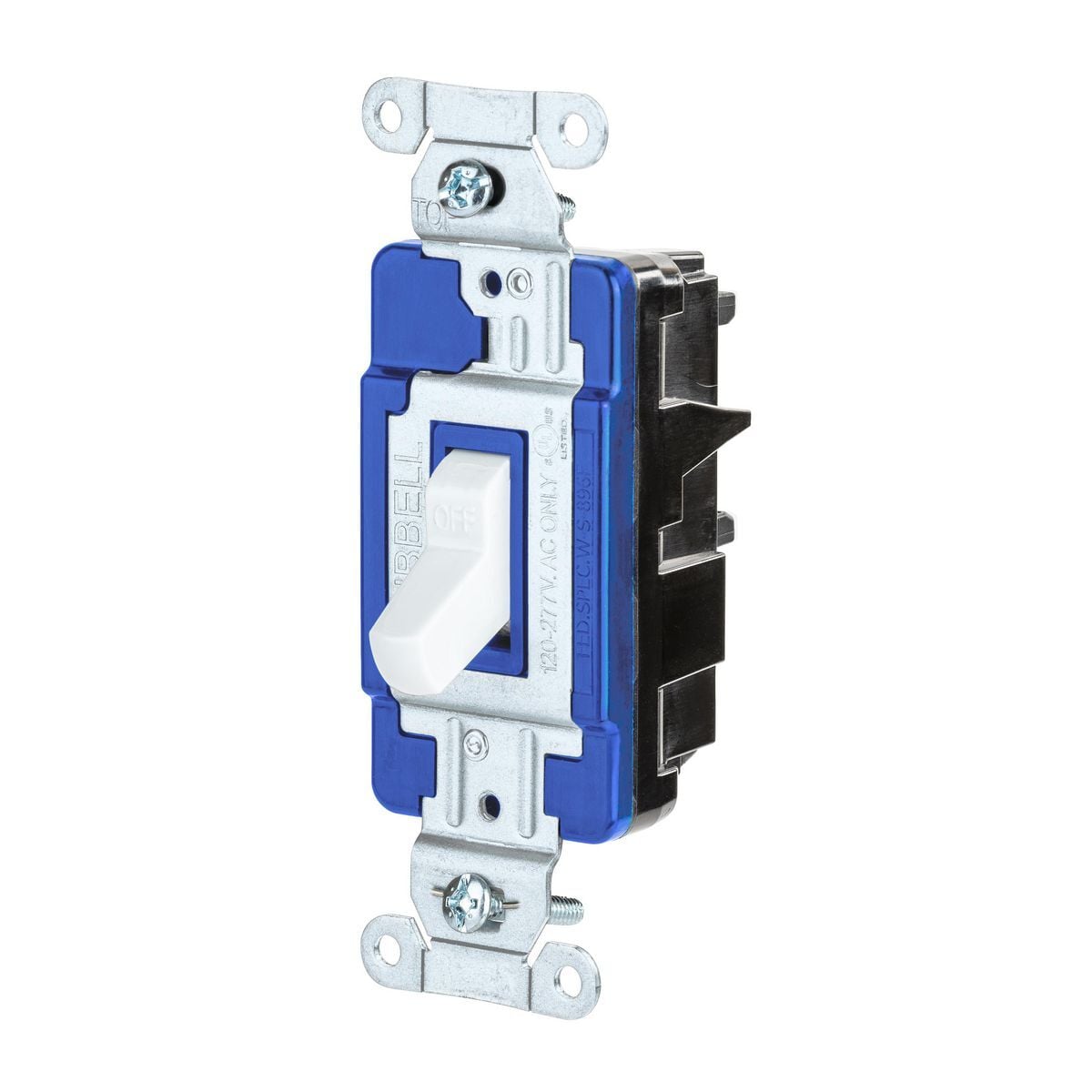 EdgeConnect, Single Pole Switch, Commercial Grade, Screwless Termination, Toggle, 15A 120/277V, White