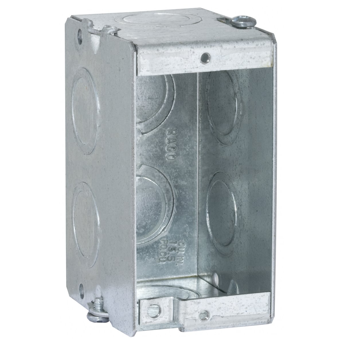 Masonry Bx., 2-1/2 In. Dp. - Gangable w/Conduit KO's, 1-Gang, 1-15/16In.Wide