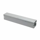 wiring trough, 4" height, 120" length, 4" width, HS wireway, Thru holes, 39 top knockouts, 39 bottom knockouts, Hinged cover, NEMA 1, Steel, Hinged, ANSI 61 gray, 16 gauge