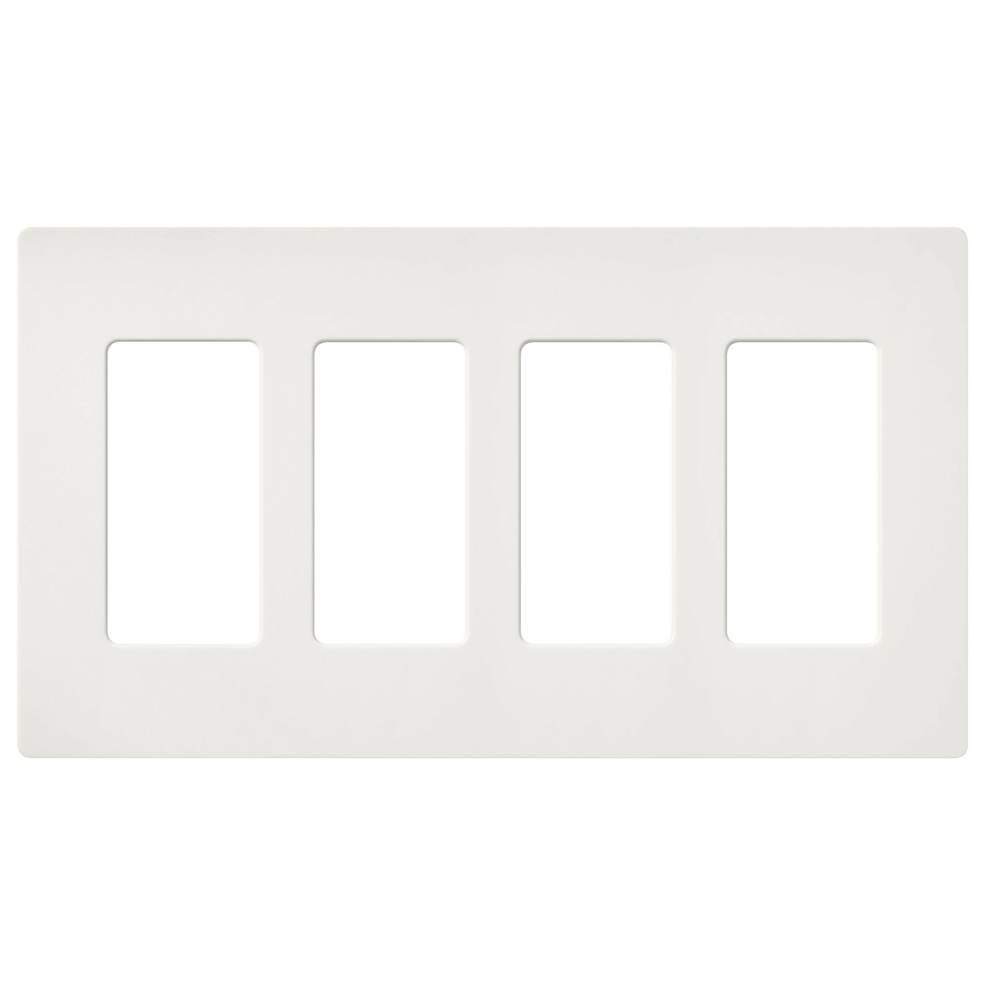 Claro Wallplate, Satin Finish, Four-gang in architectural white