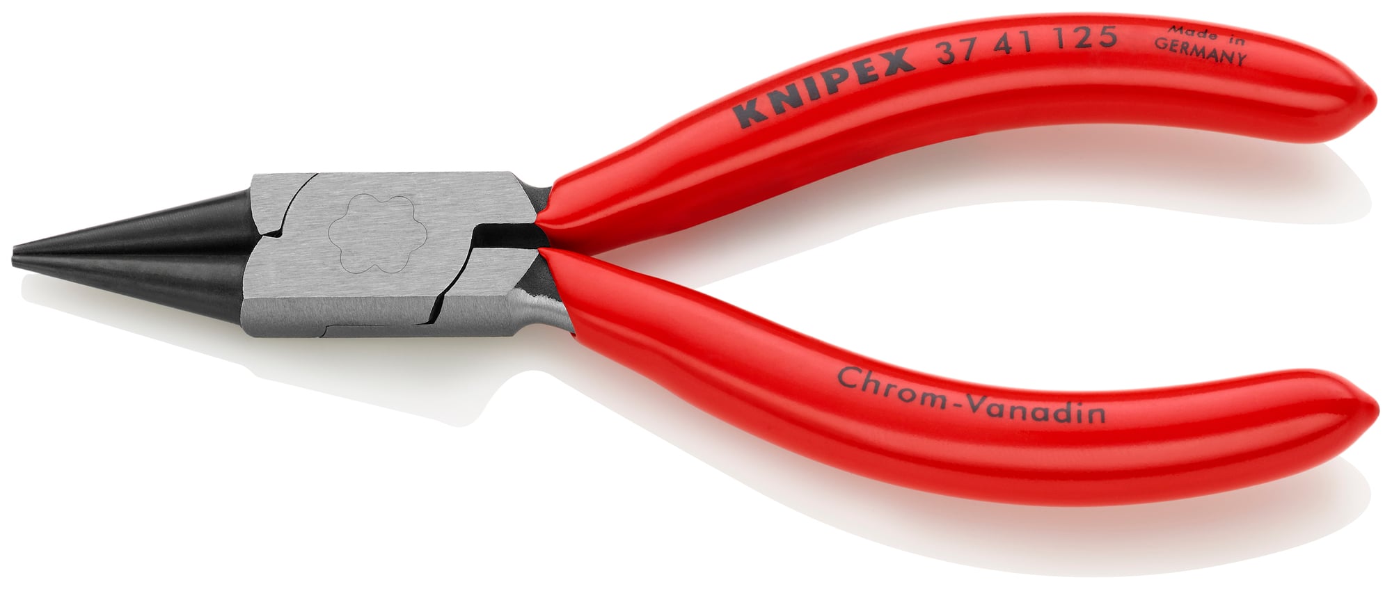 Electronics Gripping Pliers-Round Pointed Tips, 5 in., Plastic coating, Polished