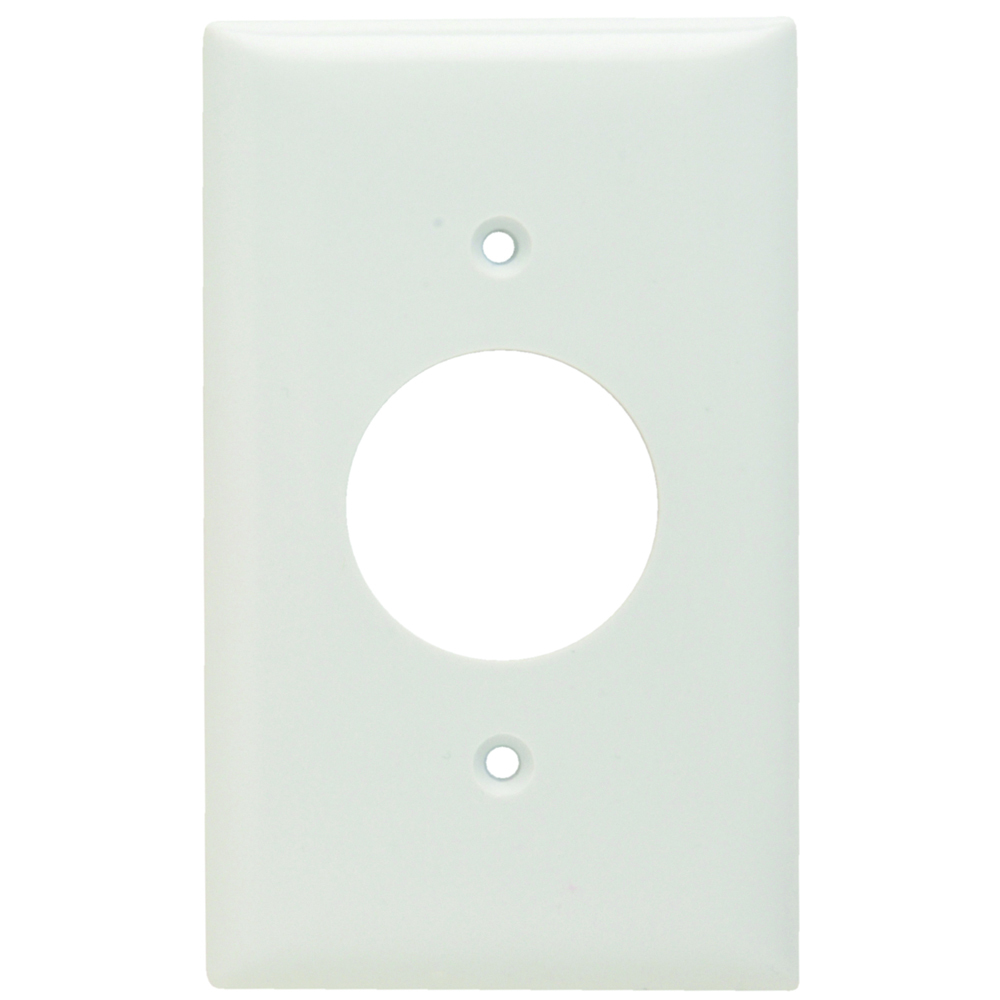Single Receptacle Wall Plate, One Gang, White
