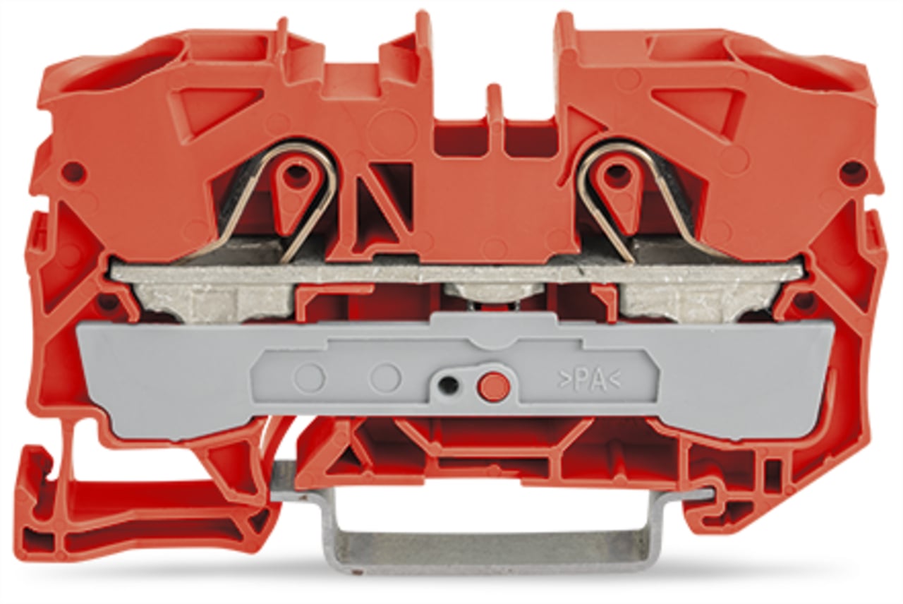 2-conductor through terminal block; 10 mm; suitable for Ex e II applications; side and center marking; for DIN-rail 35 x 15 and 35 x 7.5; Push-in CAGE CLAMP; 10,00 mm; orange