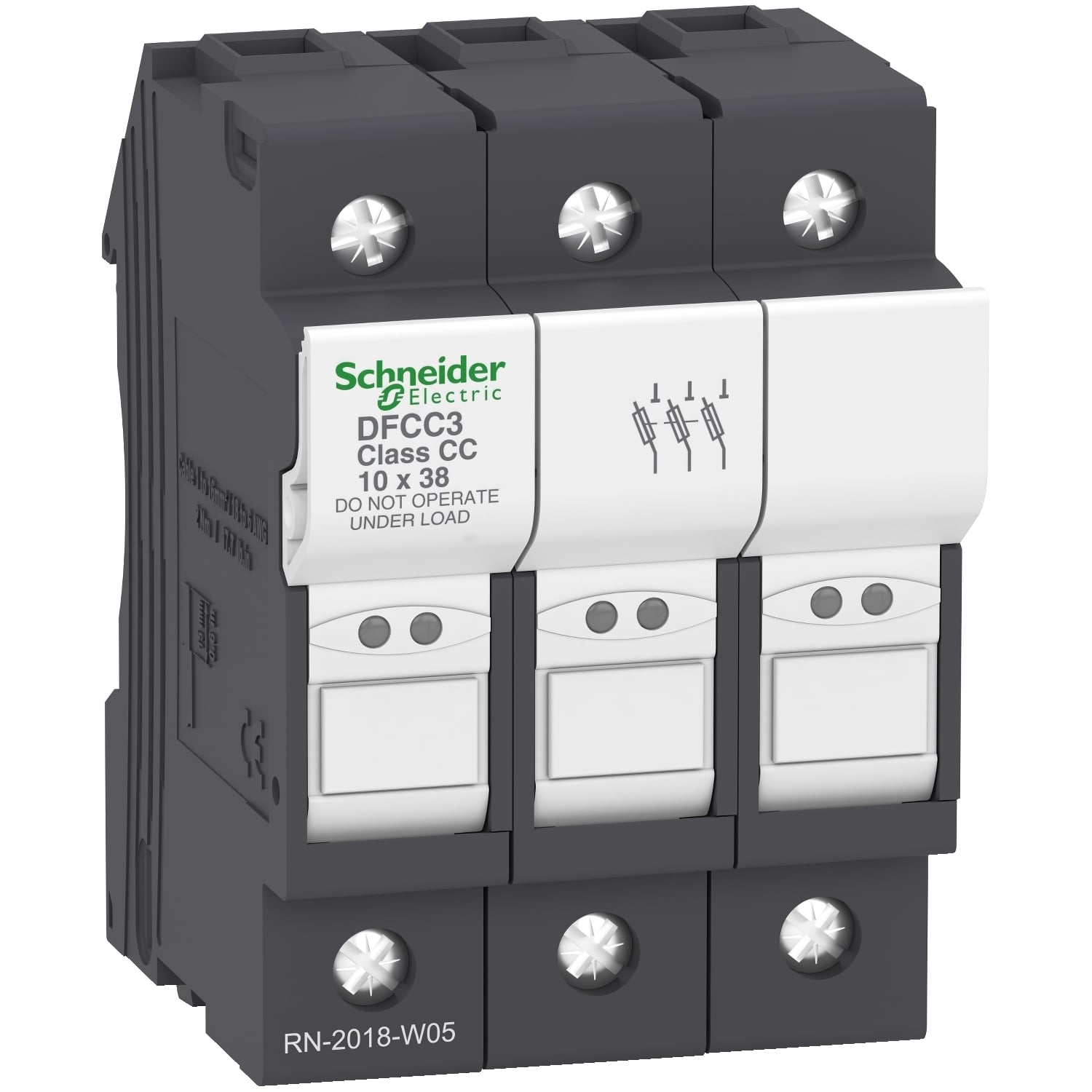 Fuse carrier, TeSys DF, 3P, 30A, 600VAC, fuse class CC