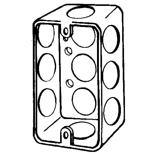 Features:With 1/2 IN Conduit Knockout, Standard:UL E18095, Number Of Outlet:11, Material:Steel, Size:2.125 X 1.25 X 4IN, Cubic Capacity:9.5CI