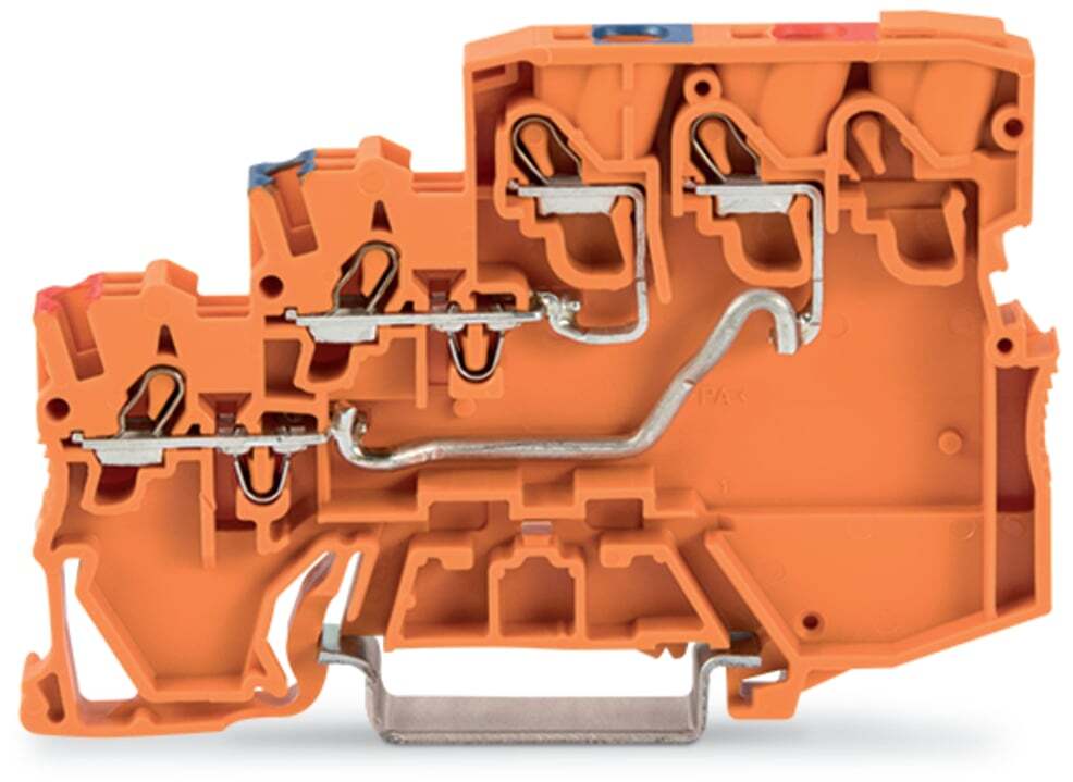 3-conductor sensor supply terminal block; Power supply from control panel side; with colored conductor entries; 2.5 mm; Push-in CAGE CLAMP; 2,50 mm; orange
