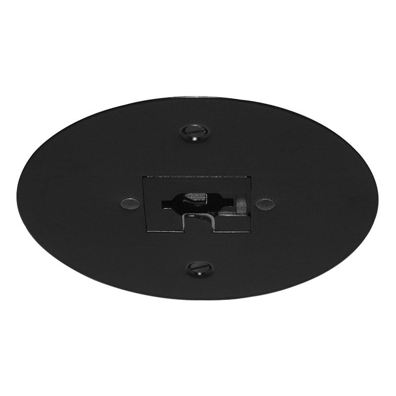 Flush Monopoint Adapter. Mounts directly to outlet box.  Accepts one 120V Juno trac fixture with standard size trac adapter