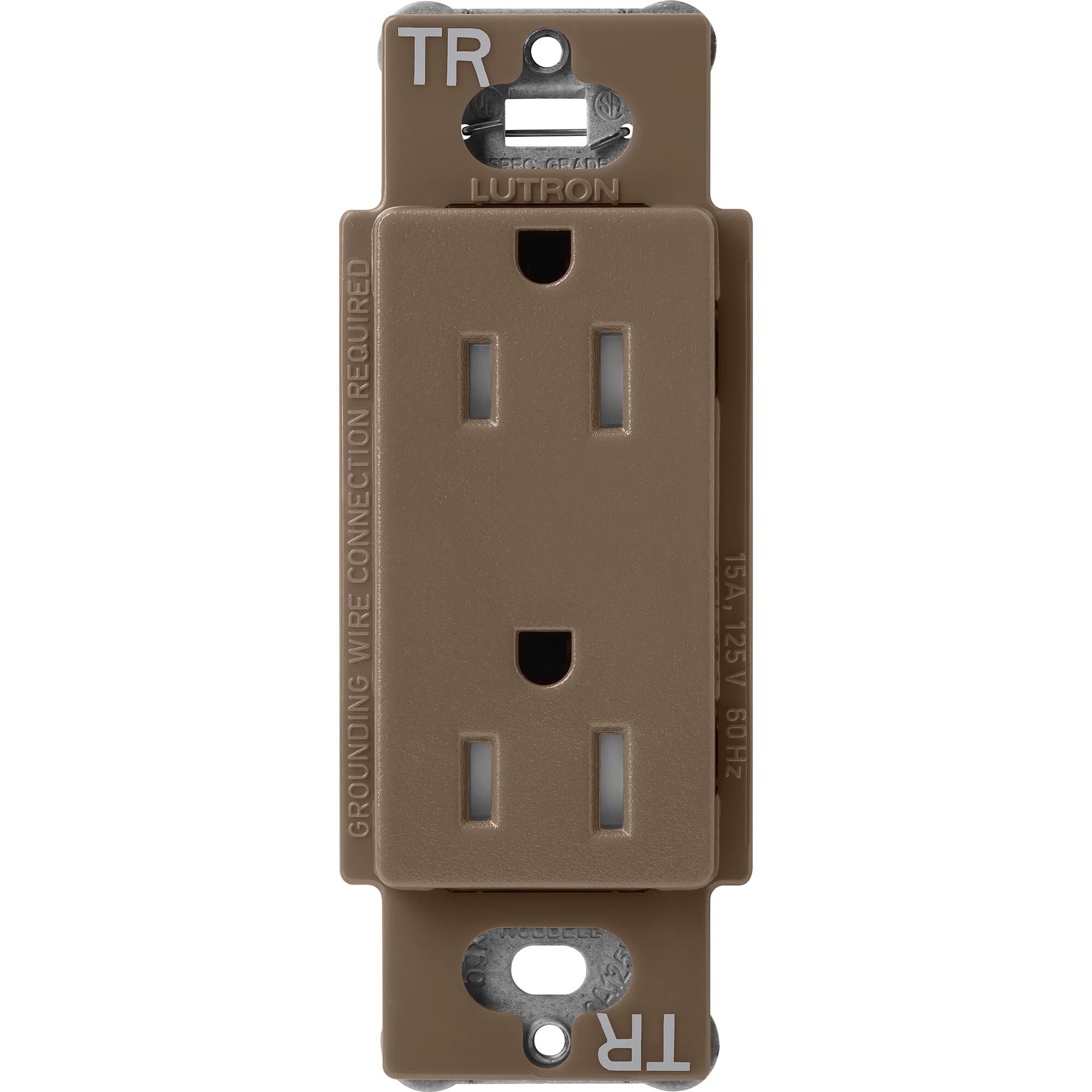 Lutron Claro Tamper-Resistant Duplex Receptacle, 15 Amp, Espresso