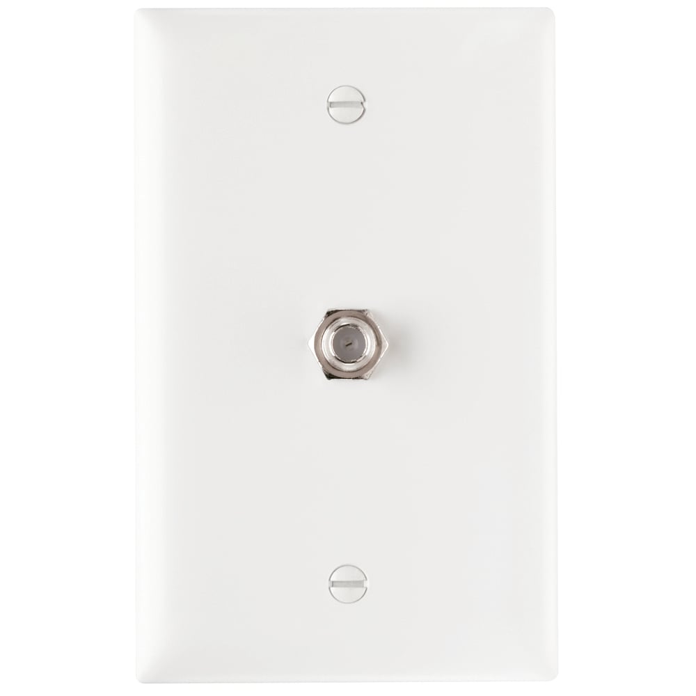 1 GHz F-Coupler Wall Plate, White (M10)