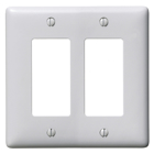 Hubbell Wiring Device Kellems, Wallplates and Box Covers, Wallplate,Nylon, 2-Gang, 2) Decorator, Office White