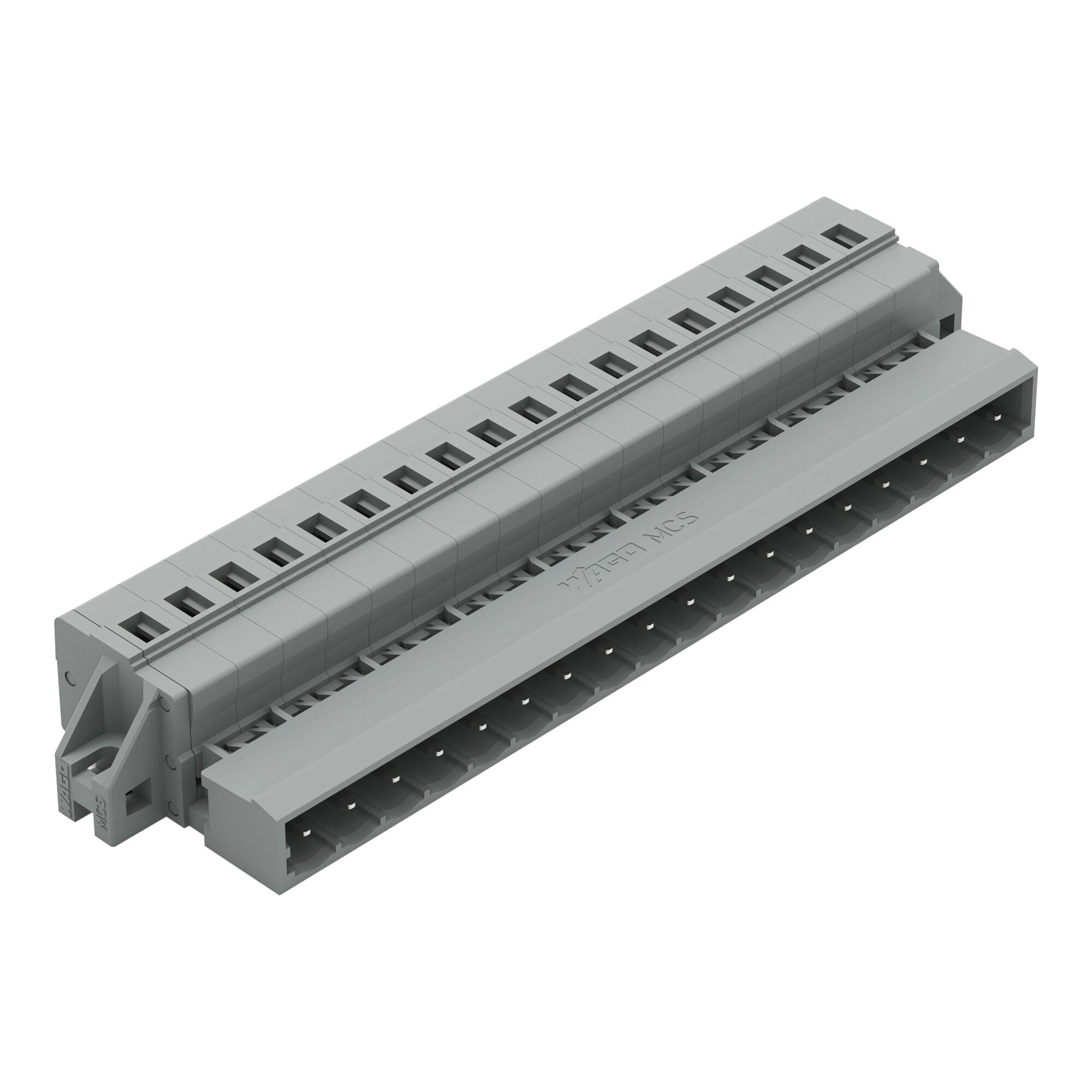 1-conductor male connector; CAGE CLAMP; 2.5 mm; Pin spacing 5 mm; 18-pole; clamping collar; 2,50 mm; gray