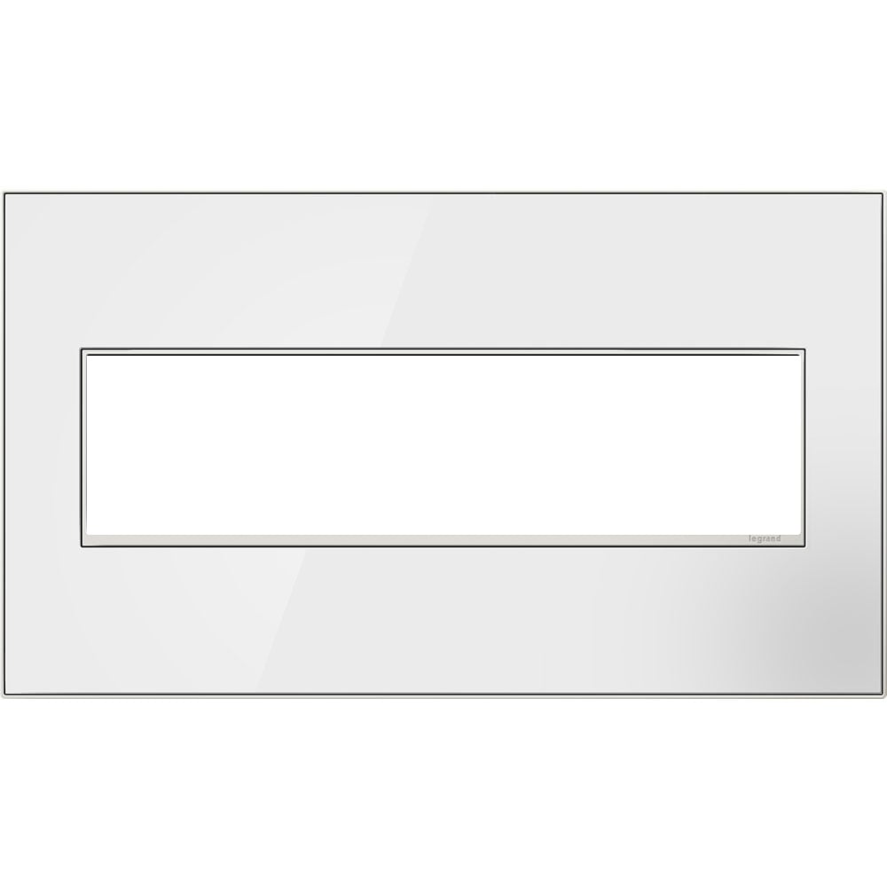 4-Gang 2-Module Wall Plate Mirror White on White