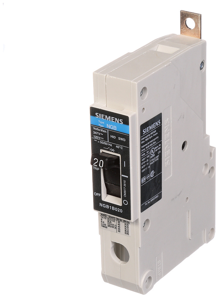  Low Voltage Molded Case Circuit Breakers Panelboard Mounting 480V Circuit Breakers - 1-pole, TM - NGB, 14KAIC, 347VAC are Circuit Protection Molded Case Circuit Breakers. BREAKER NGB 1-POLE20A 347V 14KA NO LUGS