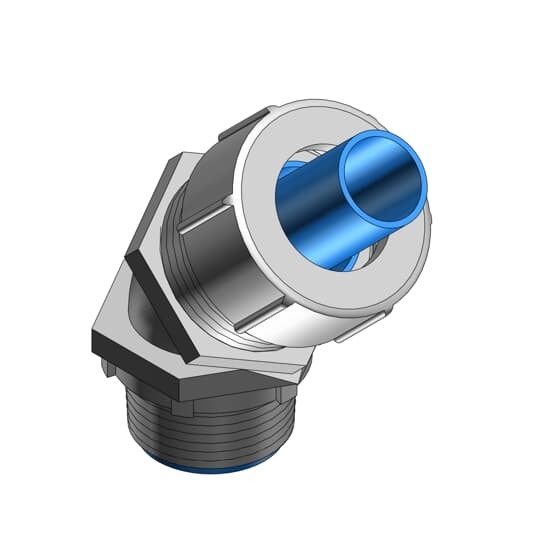 1/2 Inch 45 Degree Steel Liquidtight Bullet With Nylon Insert