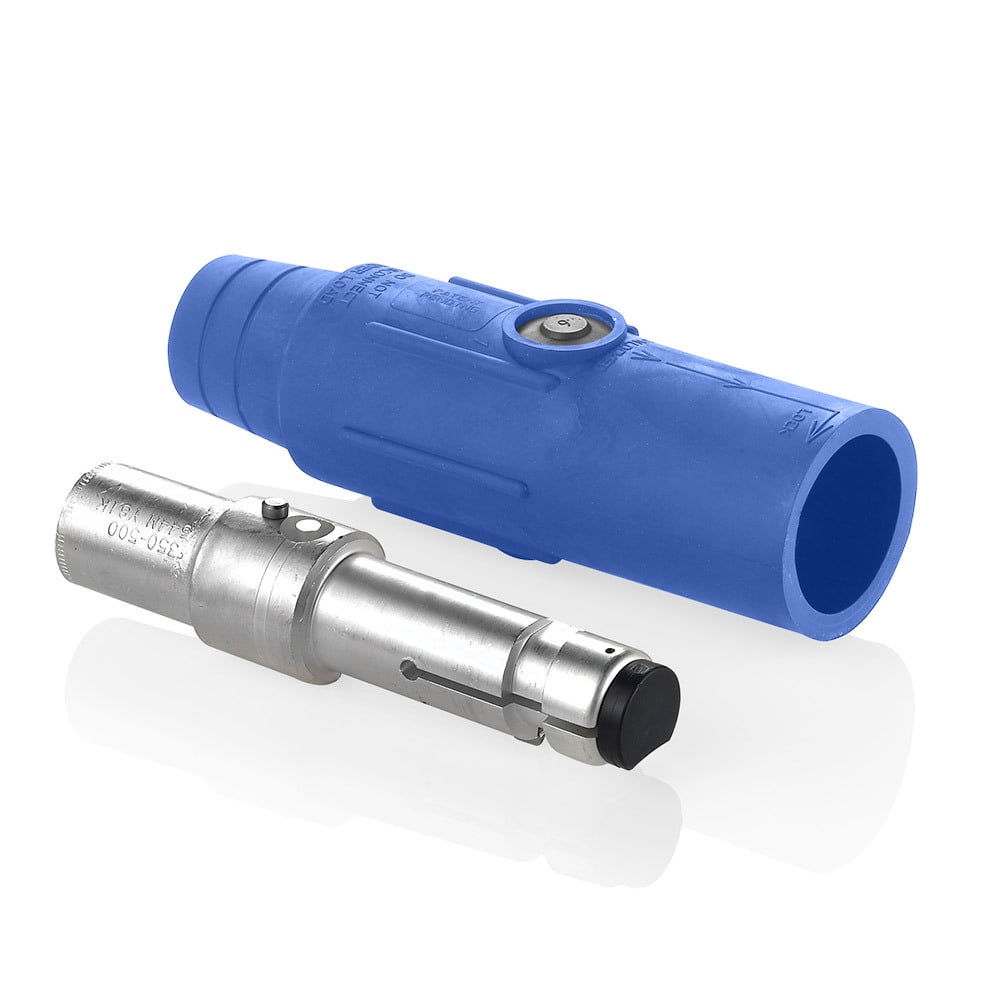 22 Series Ball Nose Plug, Single Pole, Cam-Type, Crimp Connection, Santoprene, Blue