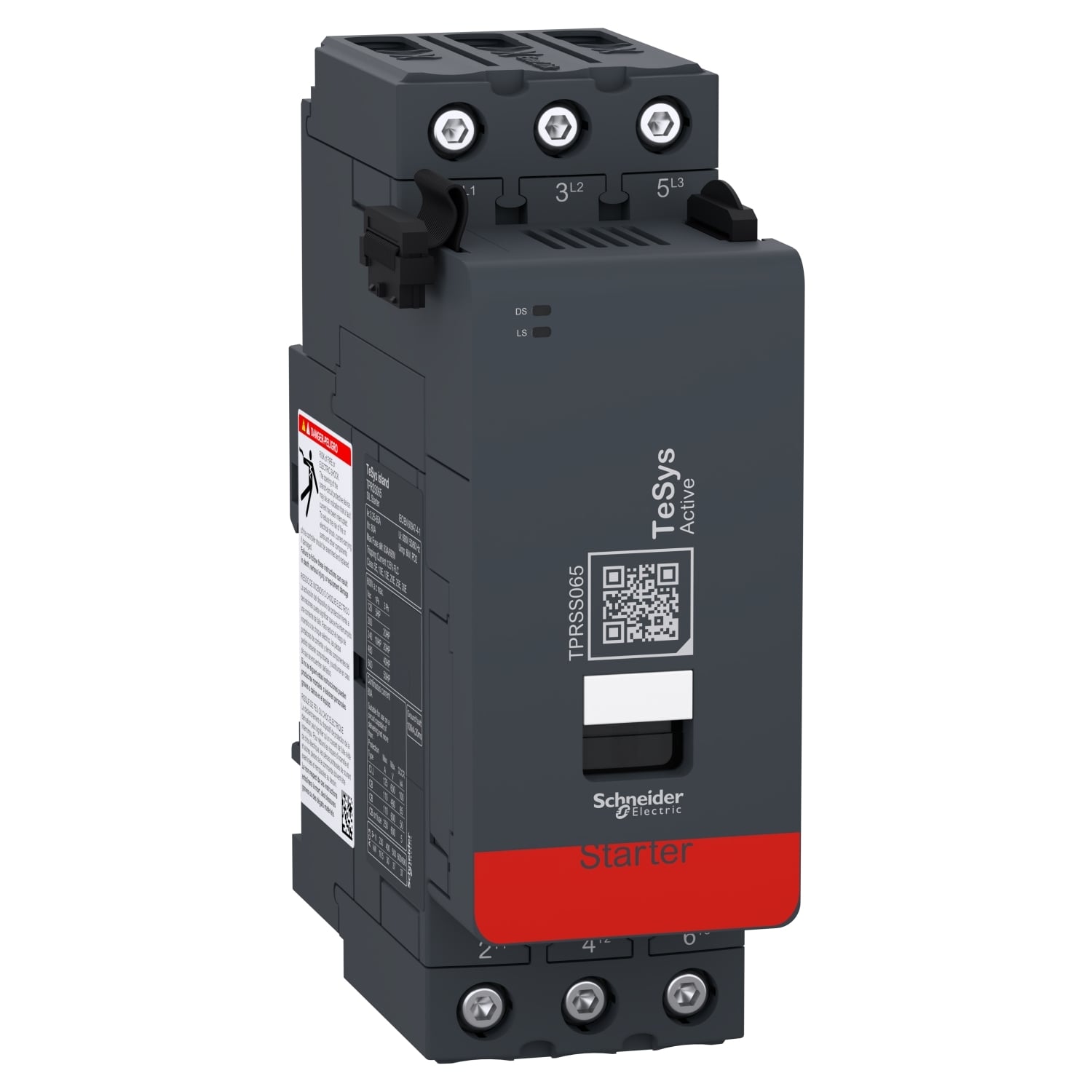 SIL motor starter, TeSys island, 80A at AC-1, 65A at AC-3, 30kW, 40hp, DOL type