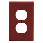 Hubbell Wiring Device Kellems, Wallplates and Box Covers, Wallplate,Non-Metallic, 1-Gang, 1) Duplex, Red