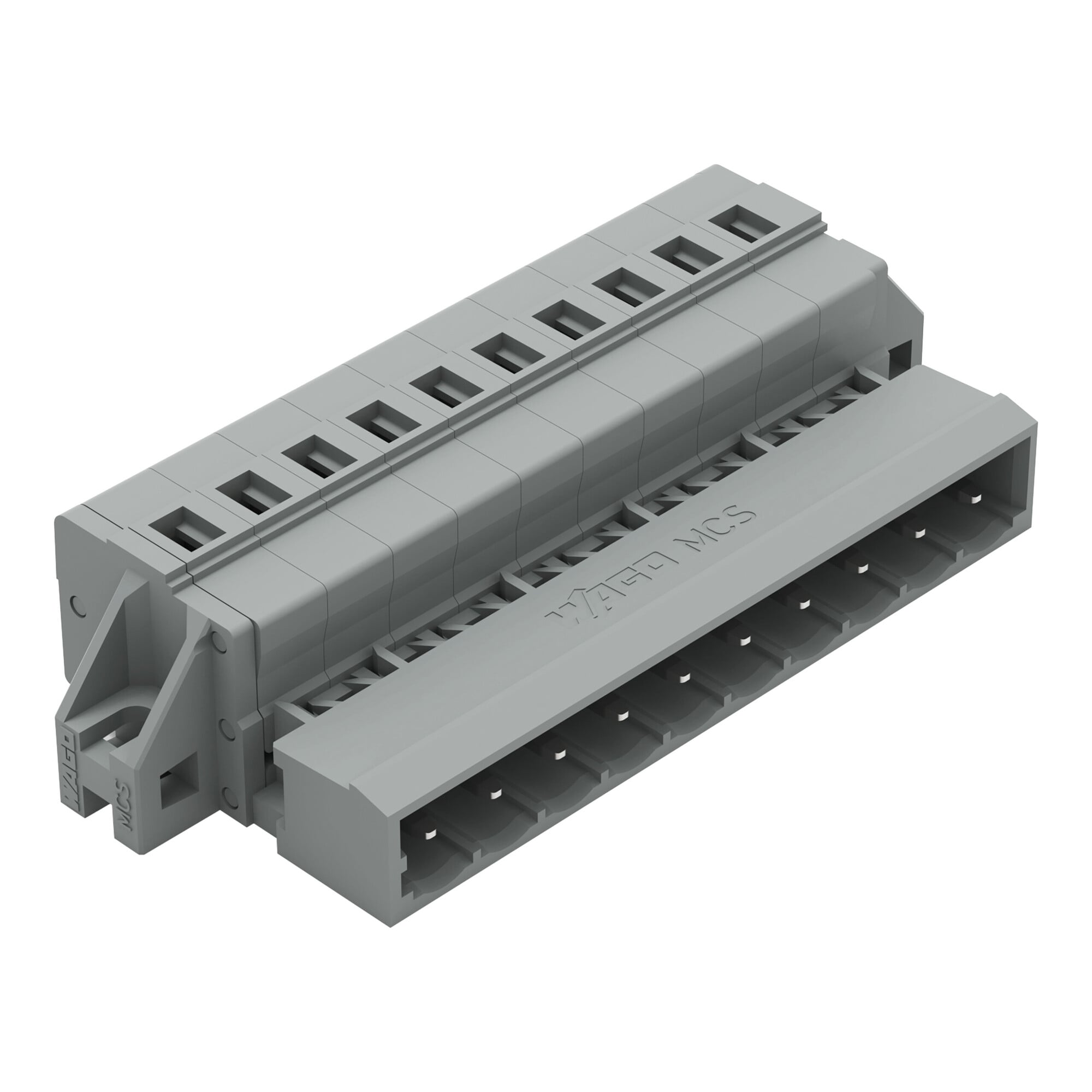 1-conductor male connector; CAGE CLAMP; 2.5 mm; Pin spacing 5 mm; 10-pole; clamping collar; 2,50 mm; gray