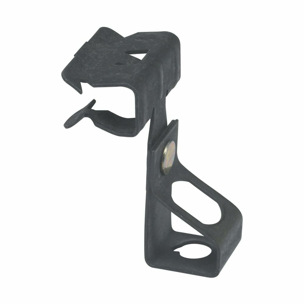 Eaton B-Line series all threaded rod and drop wire supports, Hangers, Flange, 1" Height, 1" Length, 1" Width, 0.065lbs, Rod to beam hangers, .31" Min mount size, .5" Max mount size, 0.38" rod size, 160 lbs load capacity