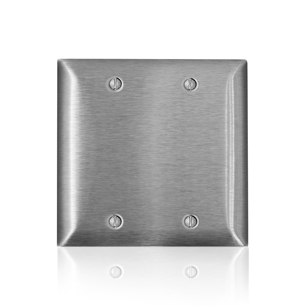 2-Gang C-Series Blank Wallplate, Standard Size, 430 Stainless Steel