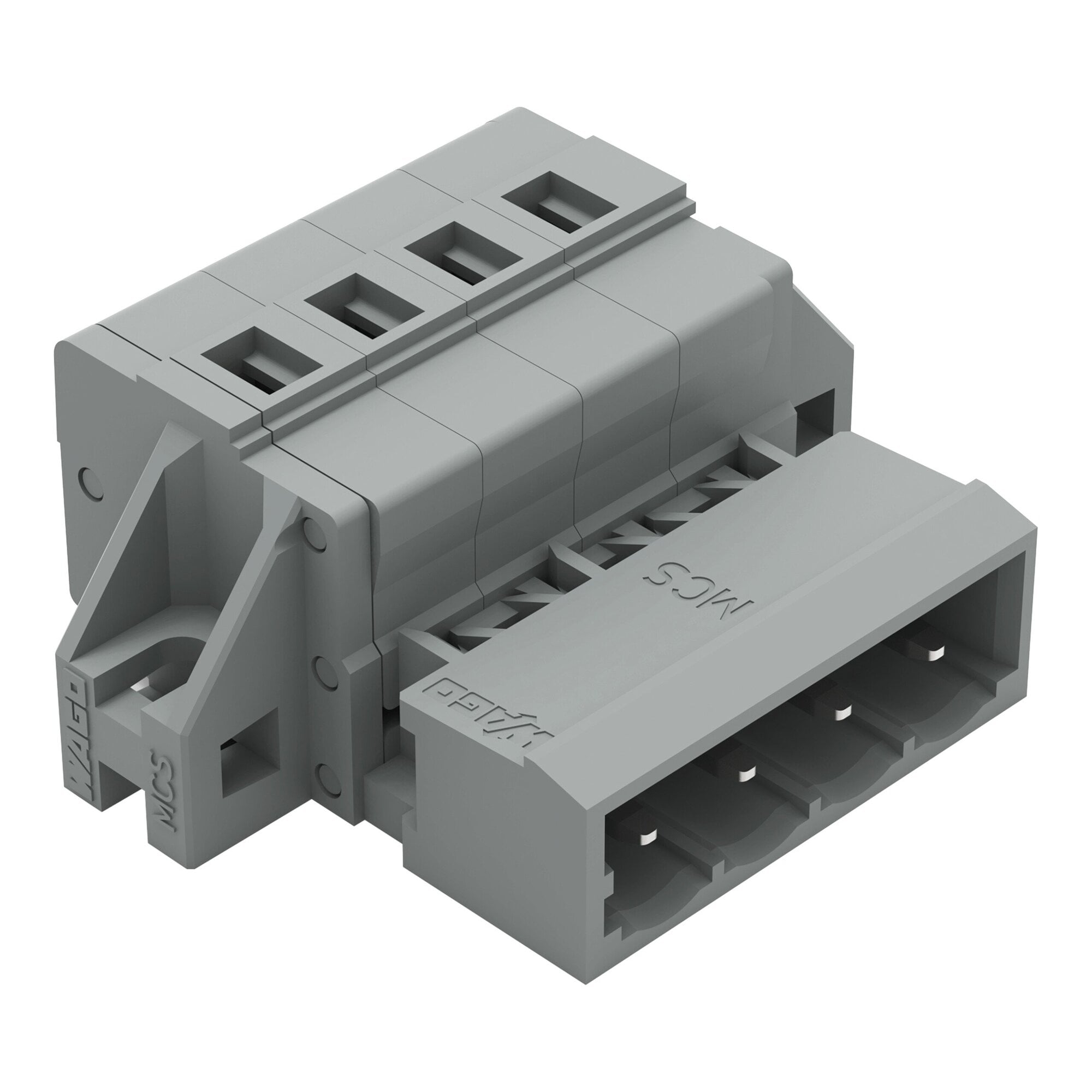 1-conductor male connector; CAGE CLAMP; 2.5 mm; Pin spacing 5 mm; 4-pole; clamping collar; 2,50 mm; gray