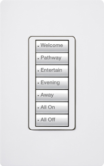 Lutron RadioRA 2 seeTouch Wall Mount Designer Keypad, 7 Button Keypad - Brown