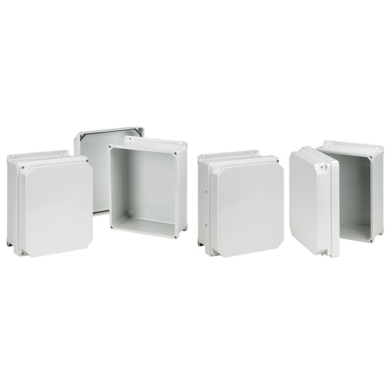 Raised Cover Hinged with Screws Type 4X, 9.70x7.71x5.91, Fiberglass