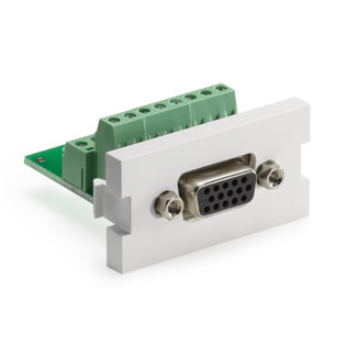 MOS Insert, HD 15 Video Connector, Screw Terminal, Color White