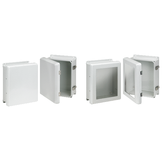 Flat Cover with Latches Type 4X, 7.71x5.72x4.05, Lt Gray, Fiberglass