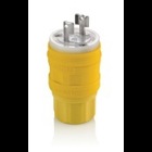 15 Amp, 125 Volt, Plug, Locking Blade, Industrial Grade, Non-Grounding, Wetguard, Yellow