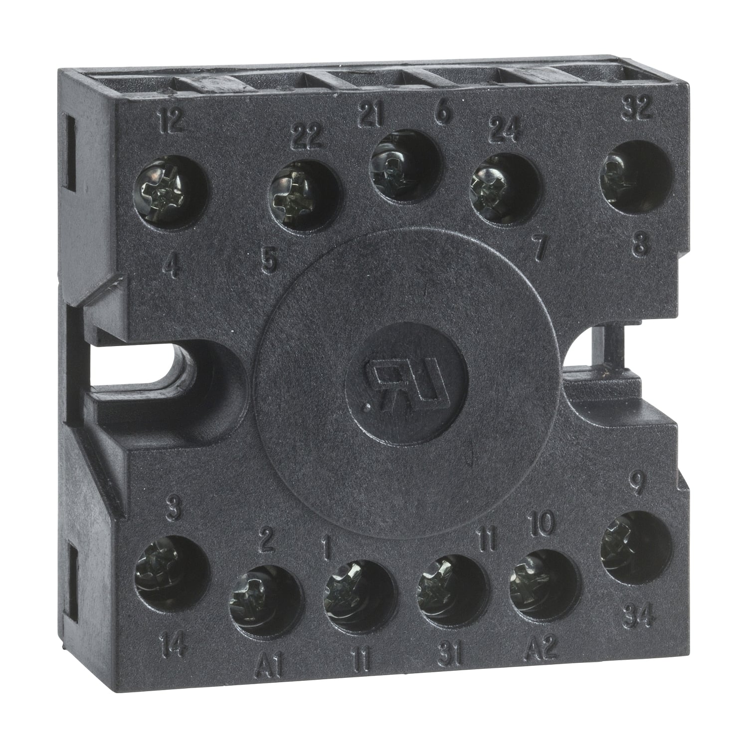 socket, Harmony Timer Relays, for RE48 relays, screw terminals connections on rear face, 11 pins, IP 20