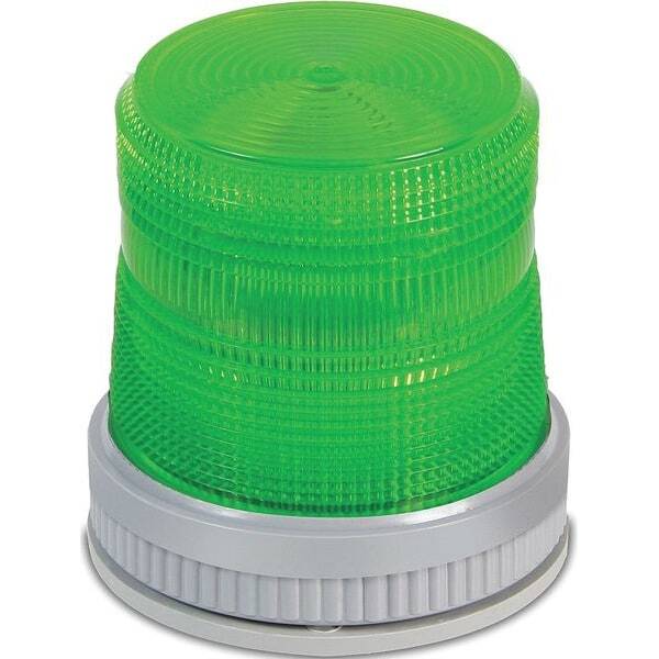 125 Class XTRA-Brite LED Beacon - Steady-On/Lightburst - Black Base, Green, 120V AC 50/60 Hz, 0.108A