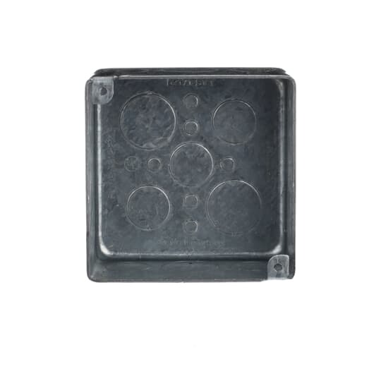 Vapor Tite Outlet Box, 30.3 Cubic Inches, 4 Inch Square x 2-1/8 Inch Deep, 1/2 Inch and 3/4 Inch Knockouts Pressed Flush, Pre-Galvanized Steel, For Use with Conduit