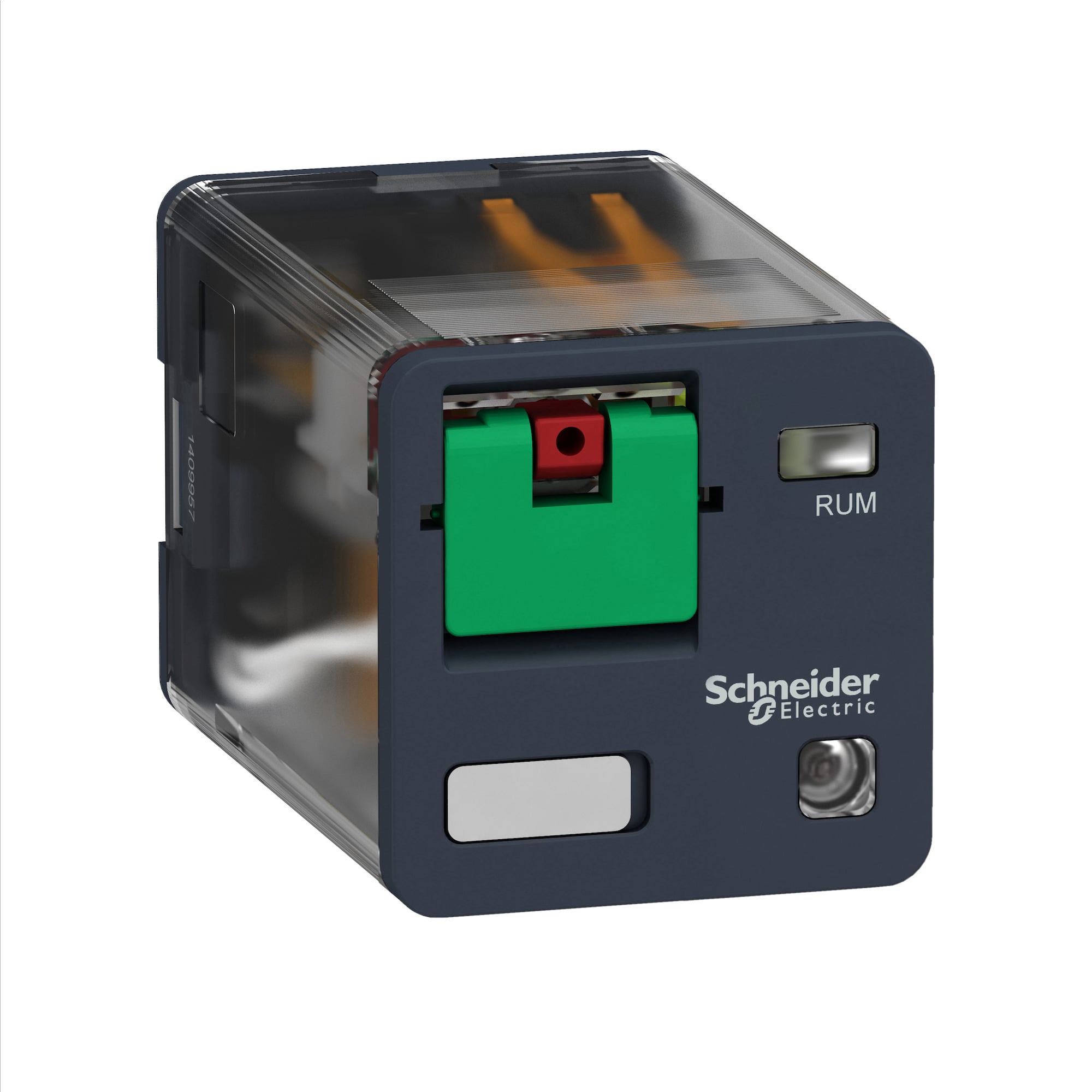 Harmony, Universal plug-in relay, 10 A, 3 CO, with LED, with lockable test button, flat (faston) terminals, 24 V AC