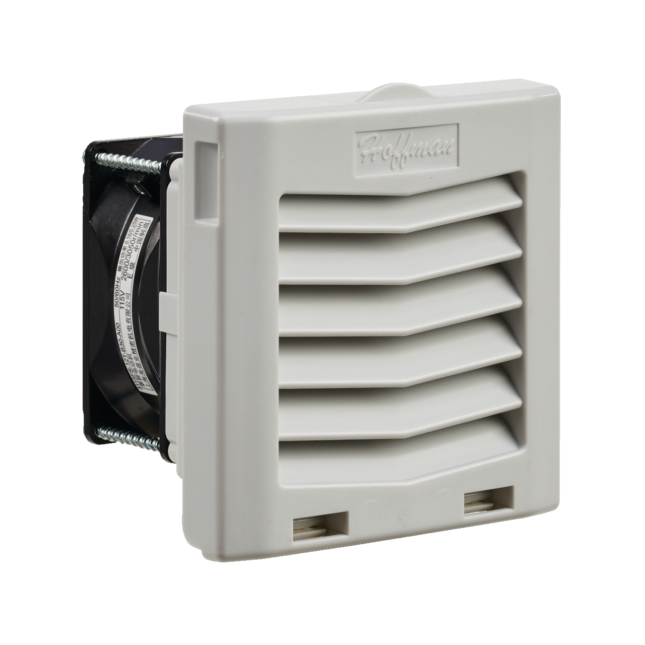HF04 Side-Mount Filter Fan, 230V 21CFM, Lt Gray