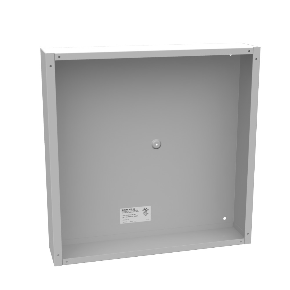18x4x18 Screw Cover Type 1 UL Listed Steel No Knockouts ANSI 61 Gray Cover with Teardrop Slots Mounting Holes in Back