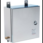 Eaton Crouse-Hinds series Ex-CELL enclosure, 24" x 20" x 6", 316L stainless steel, 3 gland plates, Vertical lugs