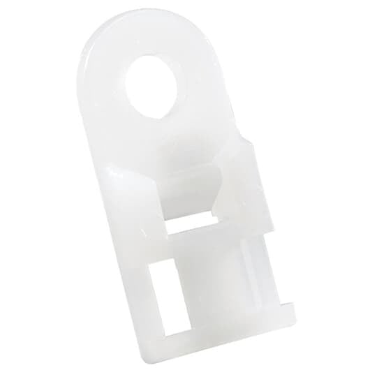 Four-Way Mounting Base, Natural Nylon 6.6 for Temperatures up to 85 Degrees Celsius (185 F), Length of 22.48mm (0.885 Inches), Width of 10.16mmn (0.40 Inches), Height of 3.8mm (0.15 Inches), Screw Mounting Method, #8 Hex Head Screw, Mounting Hole Diameter of 4.3mm (0.17 Inches), Bulk Pack