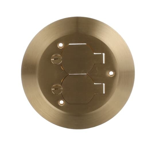 One-Piece Carpet Plate for Flush Service Floor Boxes, 5-3/4 Inch Diameter, Brass