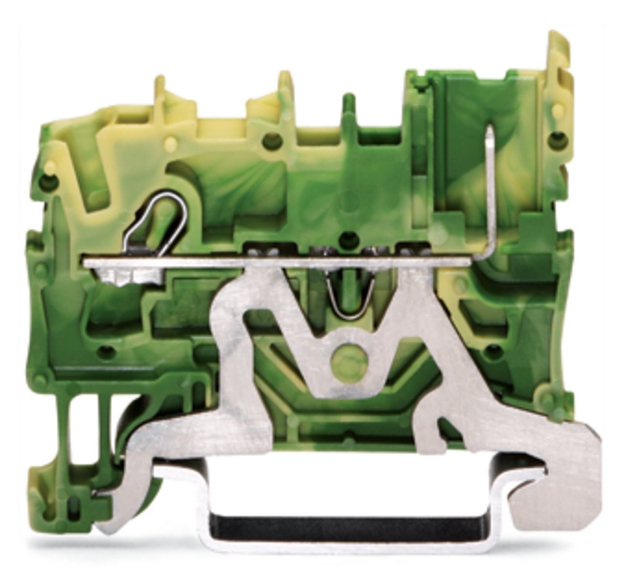 1-conductor/1-pin ground carrier terminal block; 2.5 mm; for DIN-rail 35 x 15 and 35 x 7.5; Push-in CAGE CLAMP; 2,50 mm; green-yellow