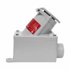 Eaton Crouse-Hinds series PowerGard receptacle assembly, 20A, Two-wire, three-pole, Copper-free aluminum, Single-gang, Dead end, 3/4", M15 model, 250 Vac