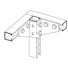 Eaton B-Line series corner gusset, 3.5" H x 5.75" L x 1.62" W, Steel, Electro-plated