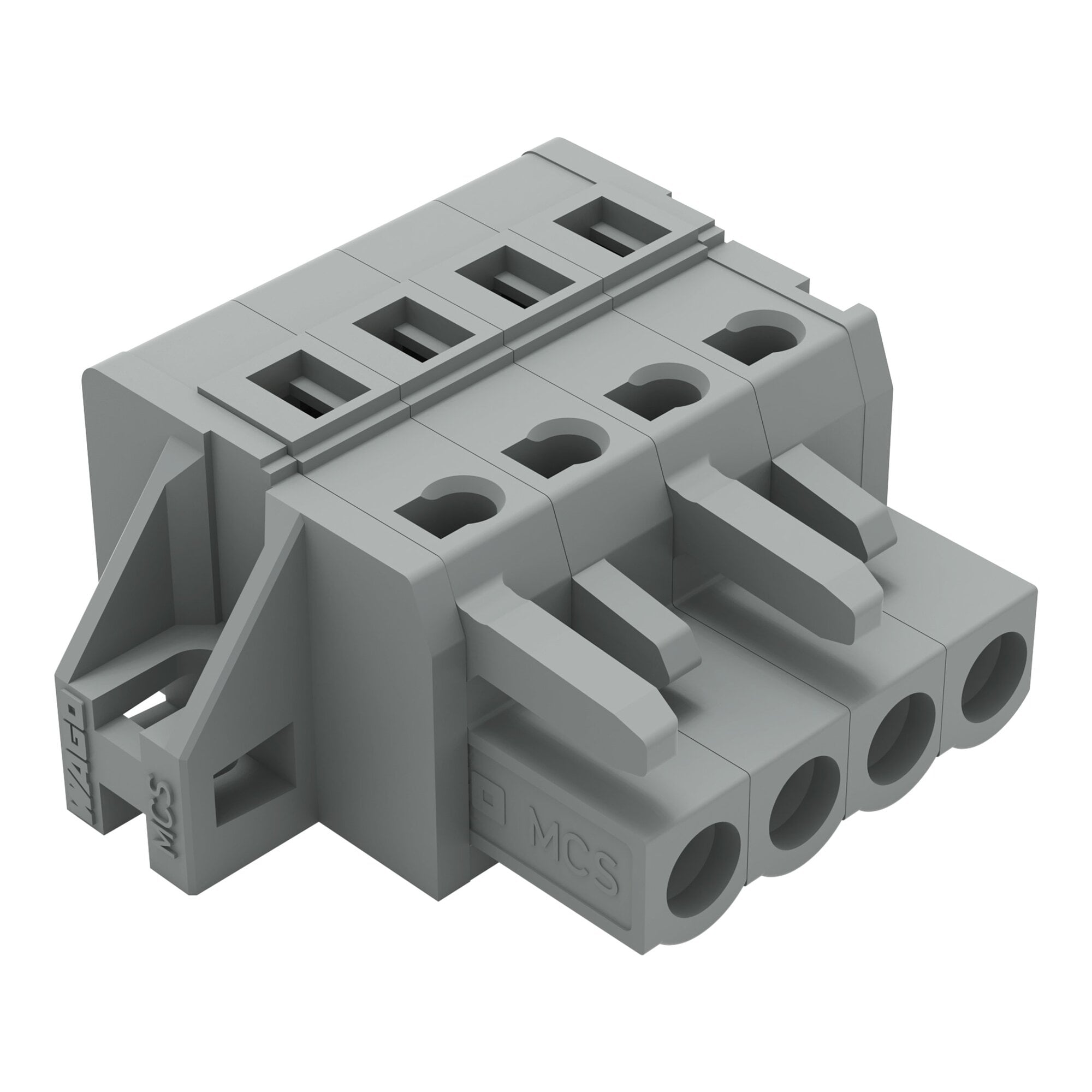 1-conductor female connector; CAGE CLAMP; 2.5 mm; Pin spacing 5 mm; 4-pole; clamping collar; 2,50 mm; gray