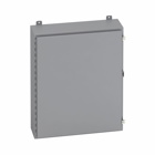 Eaton B-Line series wall mounted panel enclosure, 24" height, 12" length, 20" width, NEMA 12, Hinged cover, 12 enclosure, Wall mount, Medium single door, External mounting feet, Carbon steel, Seamless poured in-place gasket